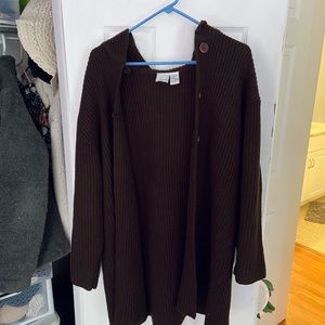 Roamans Vintage Style Heavy Brown Cardigan